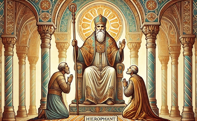 The Hierophant tarot card meaning in a picture.