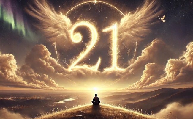 Person connecting with the spirituality of angel number 21.